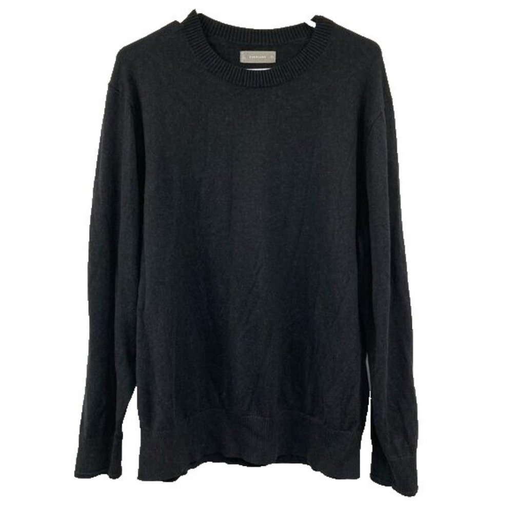 Everlane Men's Long Sleeve Crew Neck Sweaters Black Size XXL